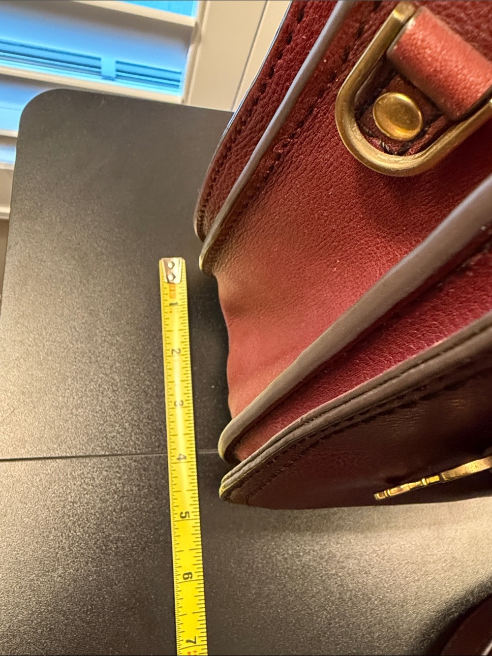 Fossil Burgundy Leather Crossbody Bag with Key Charm - Picture 7 of 7